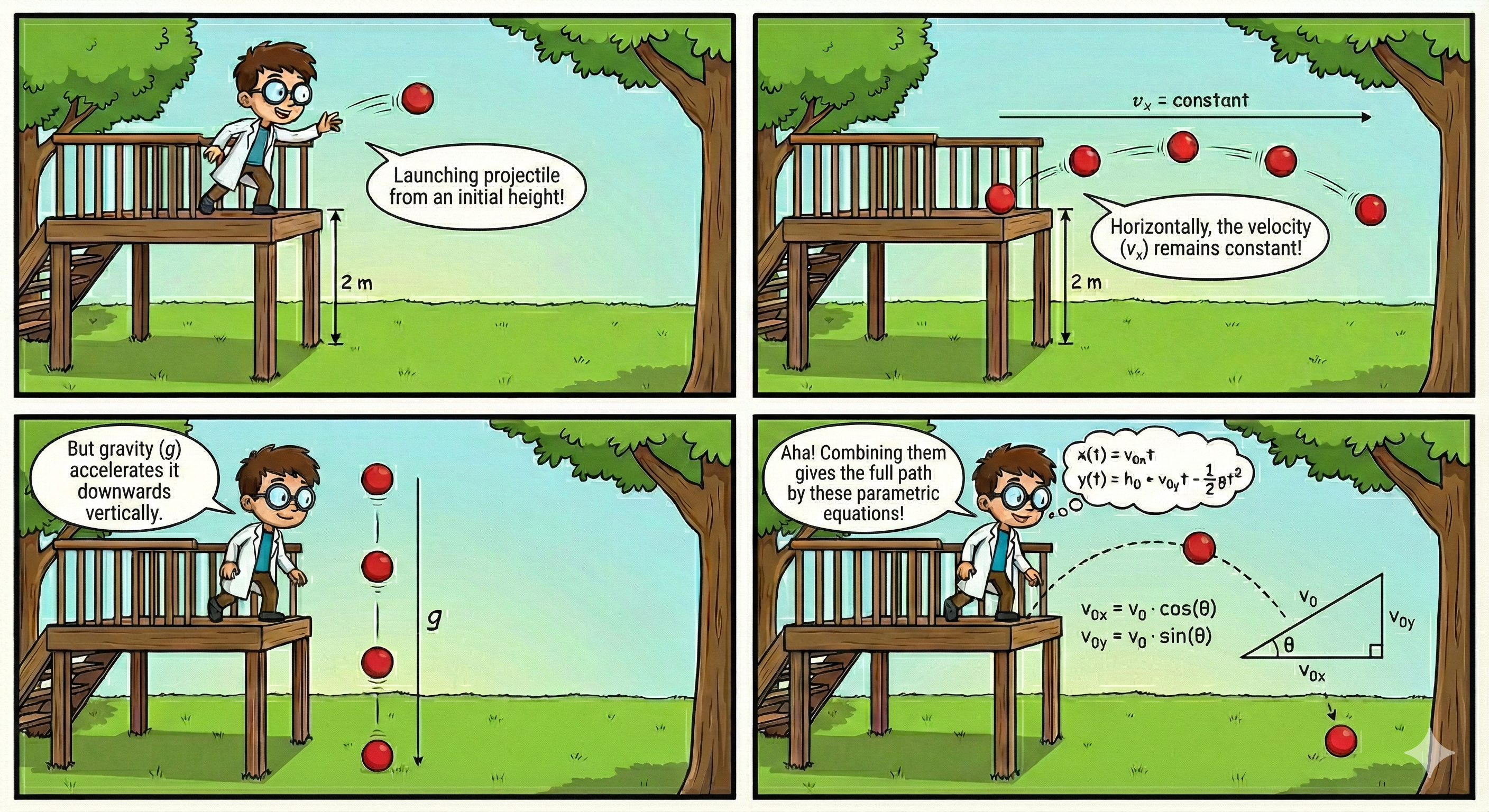 Projectile Motion with Parametric Equations