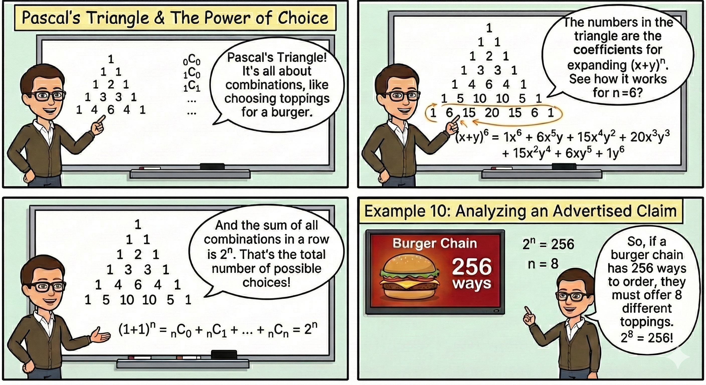Burger Toppings and Pascal's Triangle