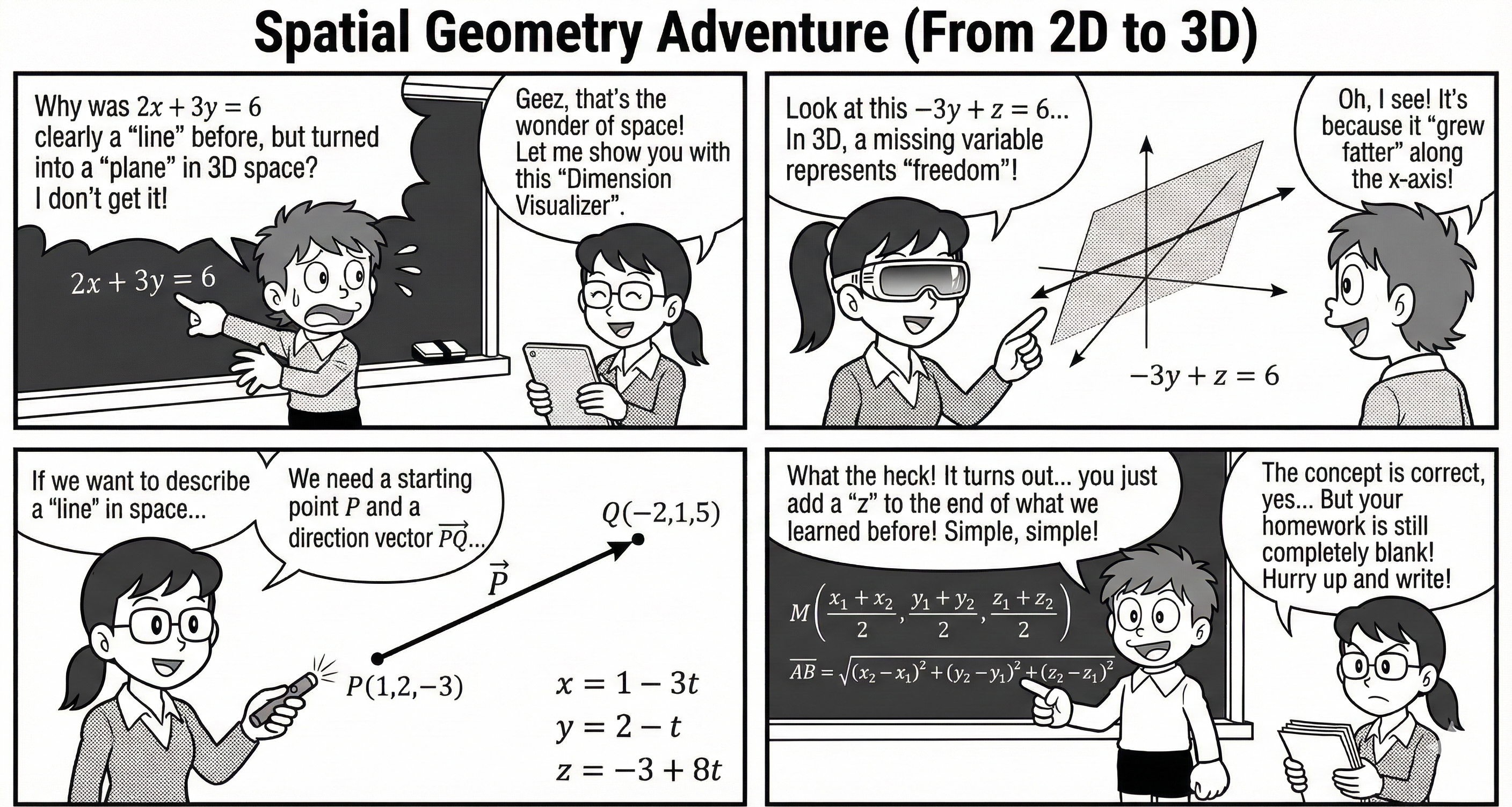 Doraemon's Spatial Geometry Adventure